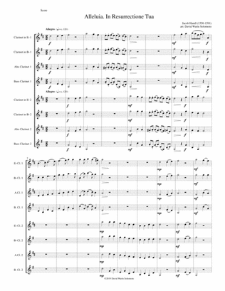 Alleluia In Resurrectione Tua arranged for clarinet octet or clarinet choir (E flats, B flats, Altos