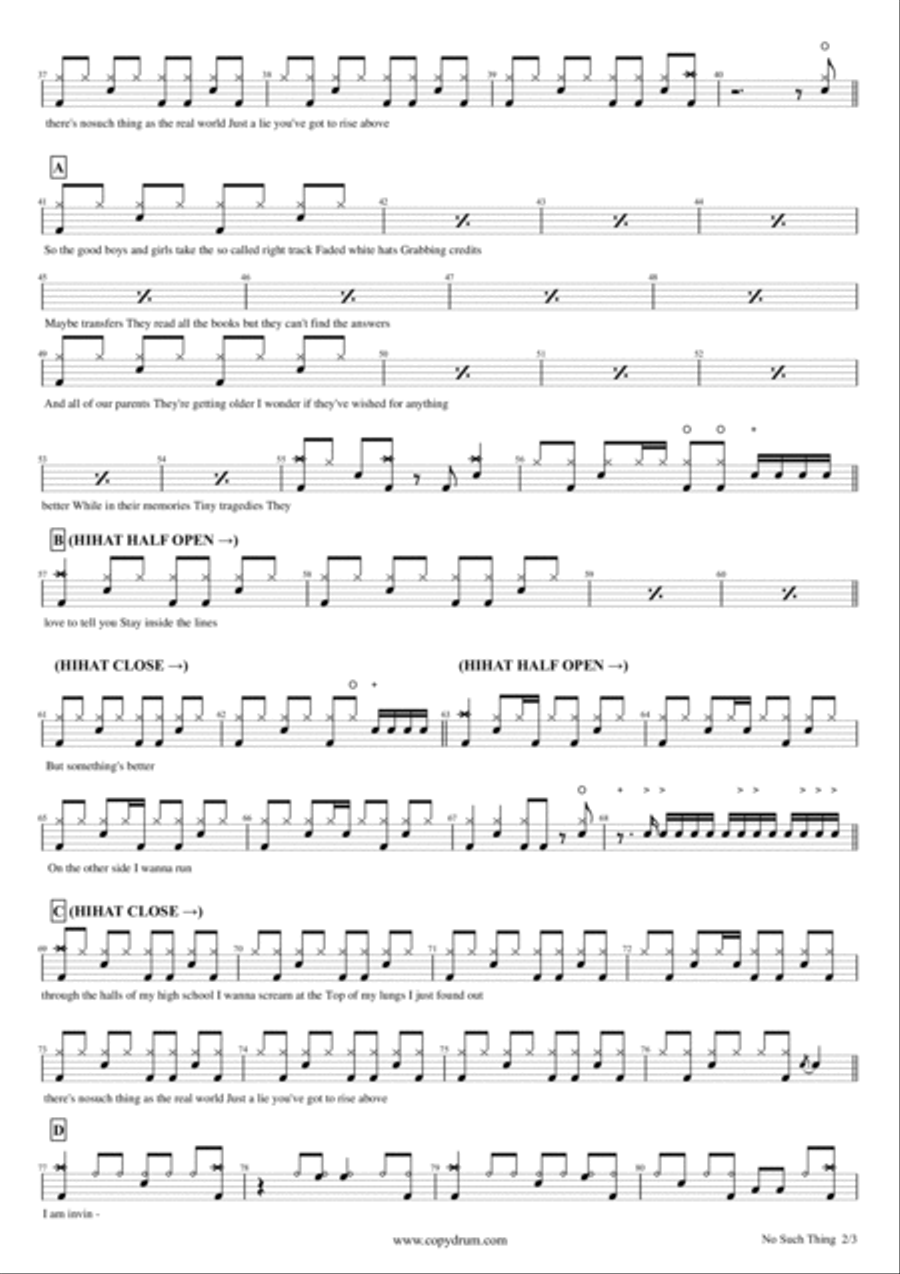 No Such Thing Drum Set scores gallery preview page 2