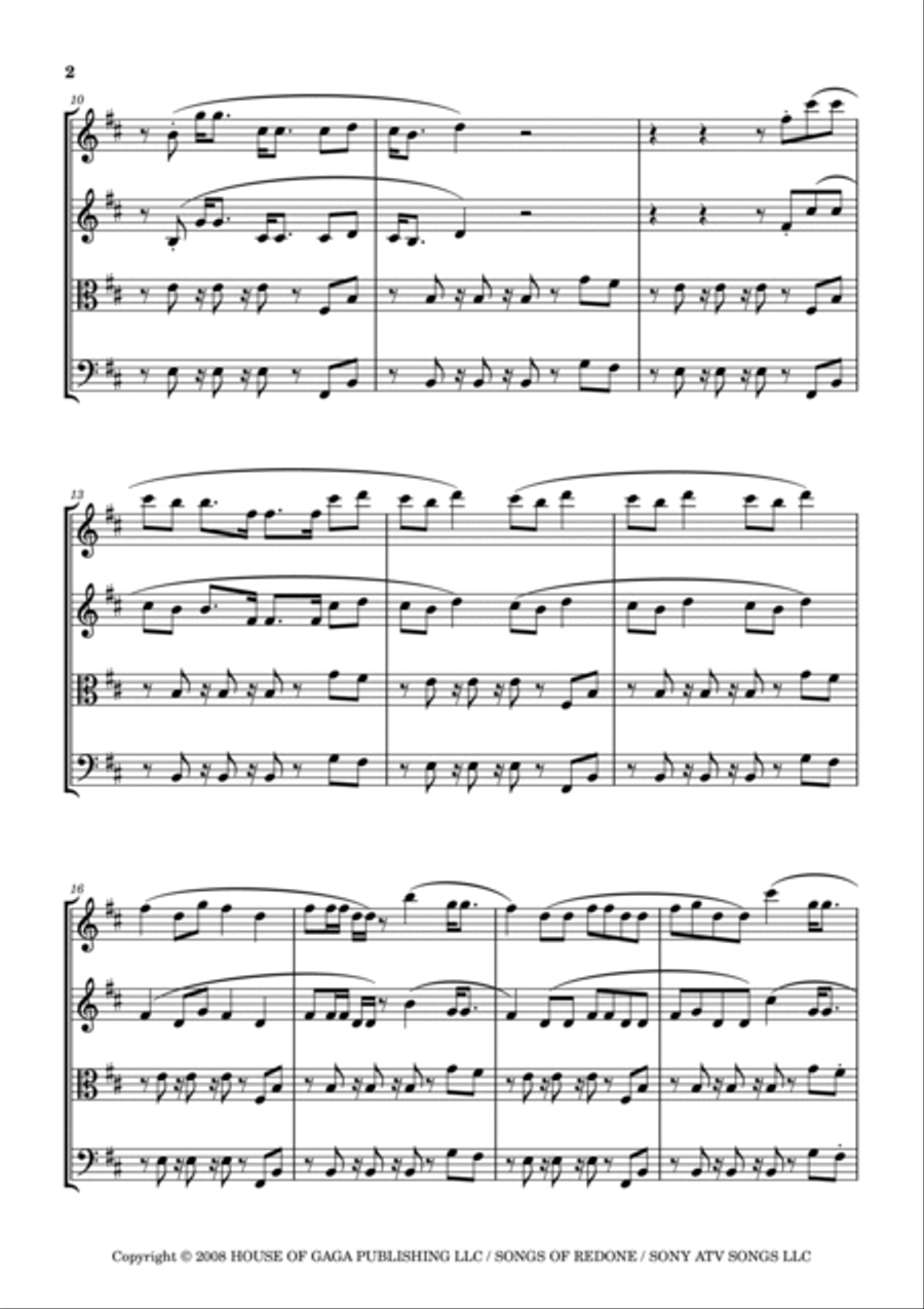 Love Game String Quartet scores gallery preview page 2