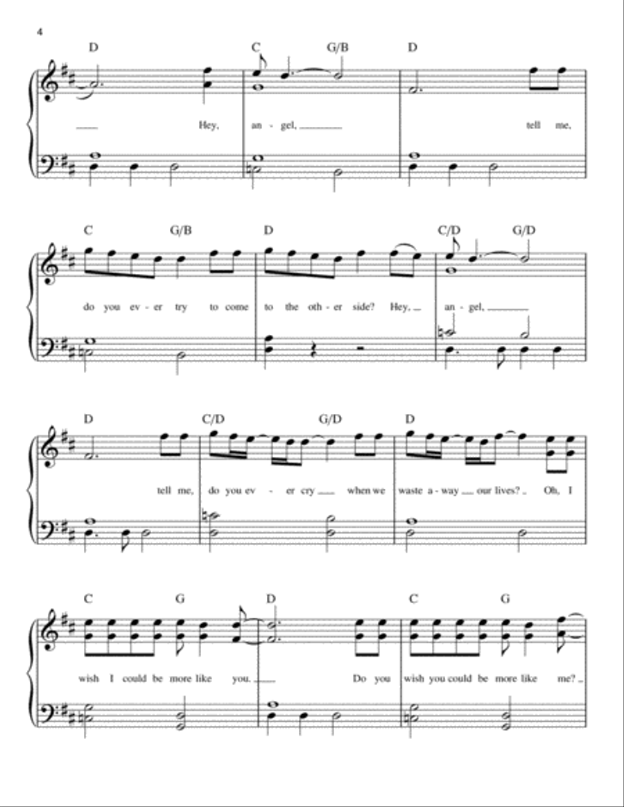 Hey Angel Easy Piano scores gallery preview page 4