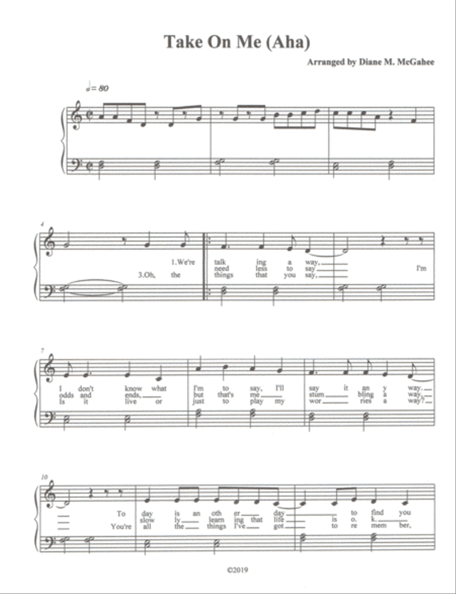 Take On Me Small Ensemble scores gallery preview page 1