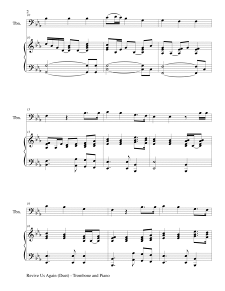 REVIVE US AGAIN (Duet – Trombone and Piano/Score and Parts) image number null