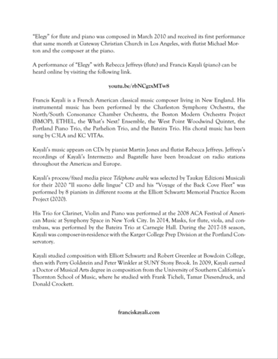Elegy • Flute + Piano Flute Solo scores gallery preview page 2