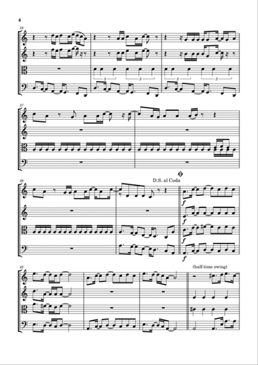 Uh Oh (here I Go) String Quartet scores gallery preview page 5