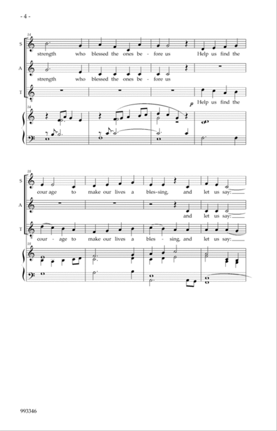 Mi Shebeirach 4-Part scores gallery preview page 2