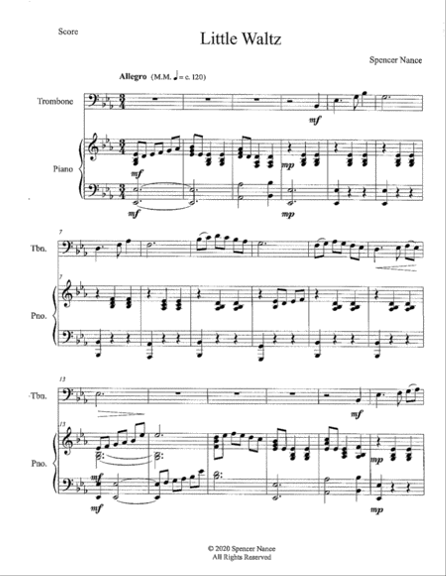 Little Waltz Little Waltz Trombone Solo scores gallery preview page 3