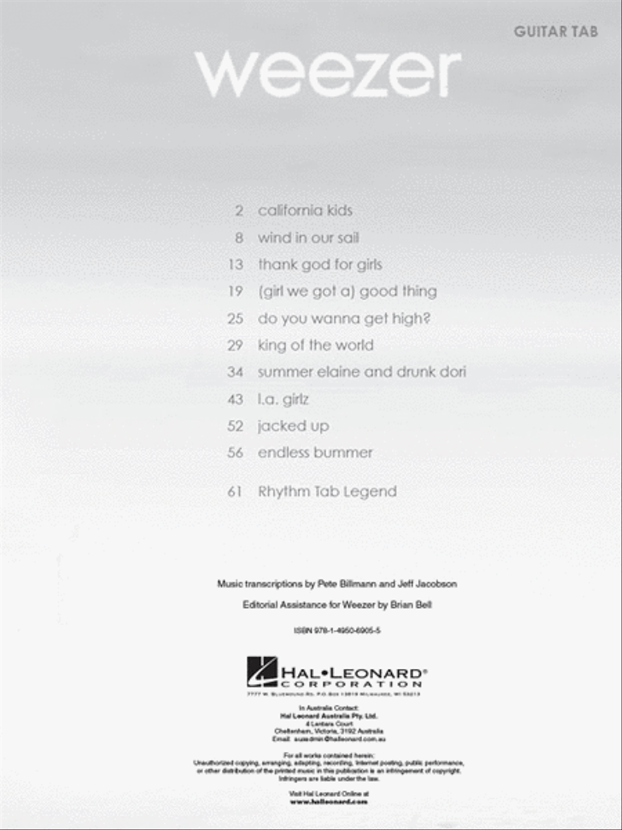 Weezer - Weezer (The White Album) Electric Guitar scores gallery preview page 2