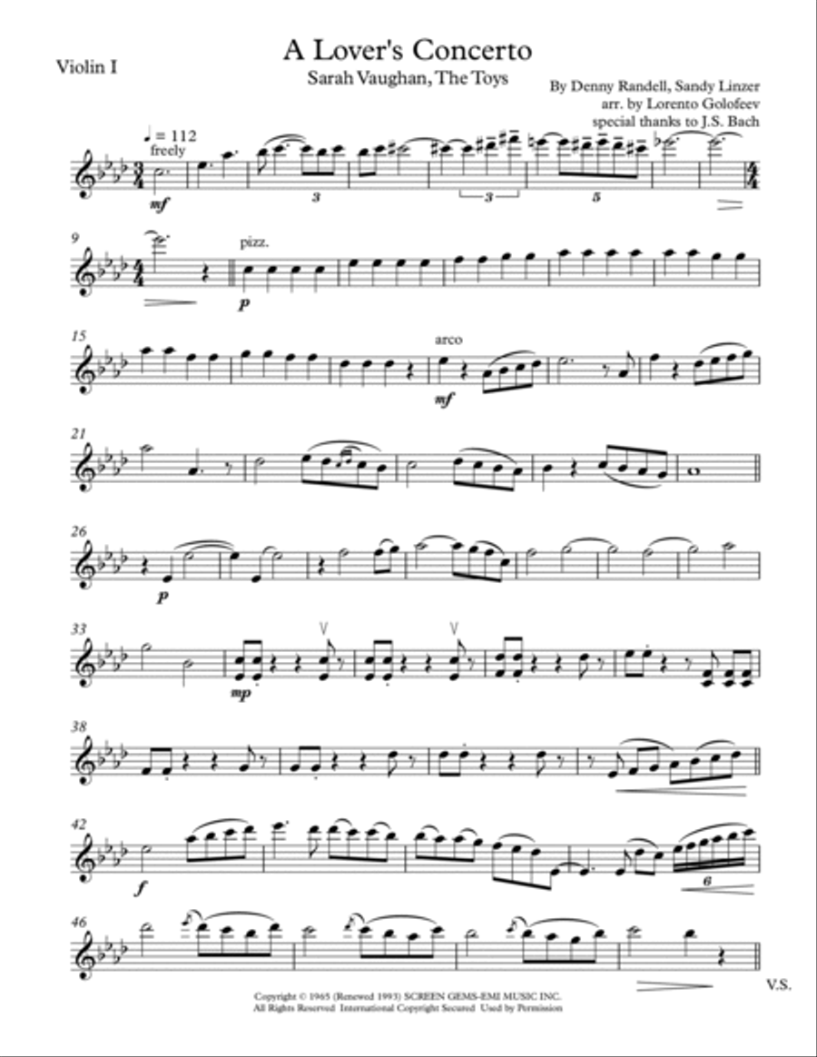 A Lover's Concerto A Lover's Concerto String Quartet scores gallery preview page 5