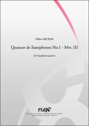 Quatuor De Saxophones No. 1 - mvt III