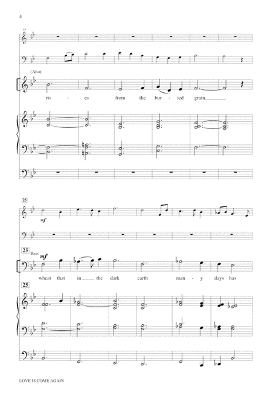 Love Is Come Again 4-Part scores gallery preview page 4