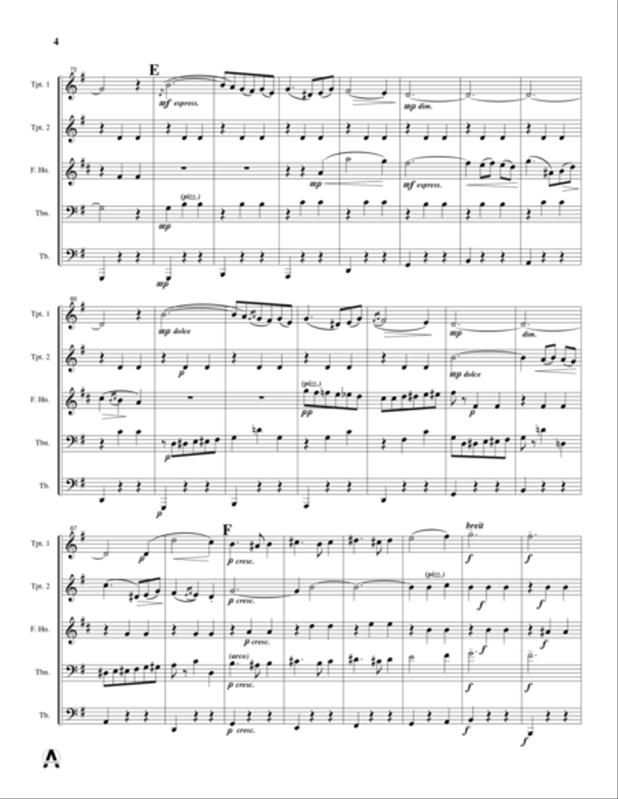 Valse Triste Valse Triste Brass Quintet scores gallery preview page 6
