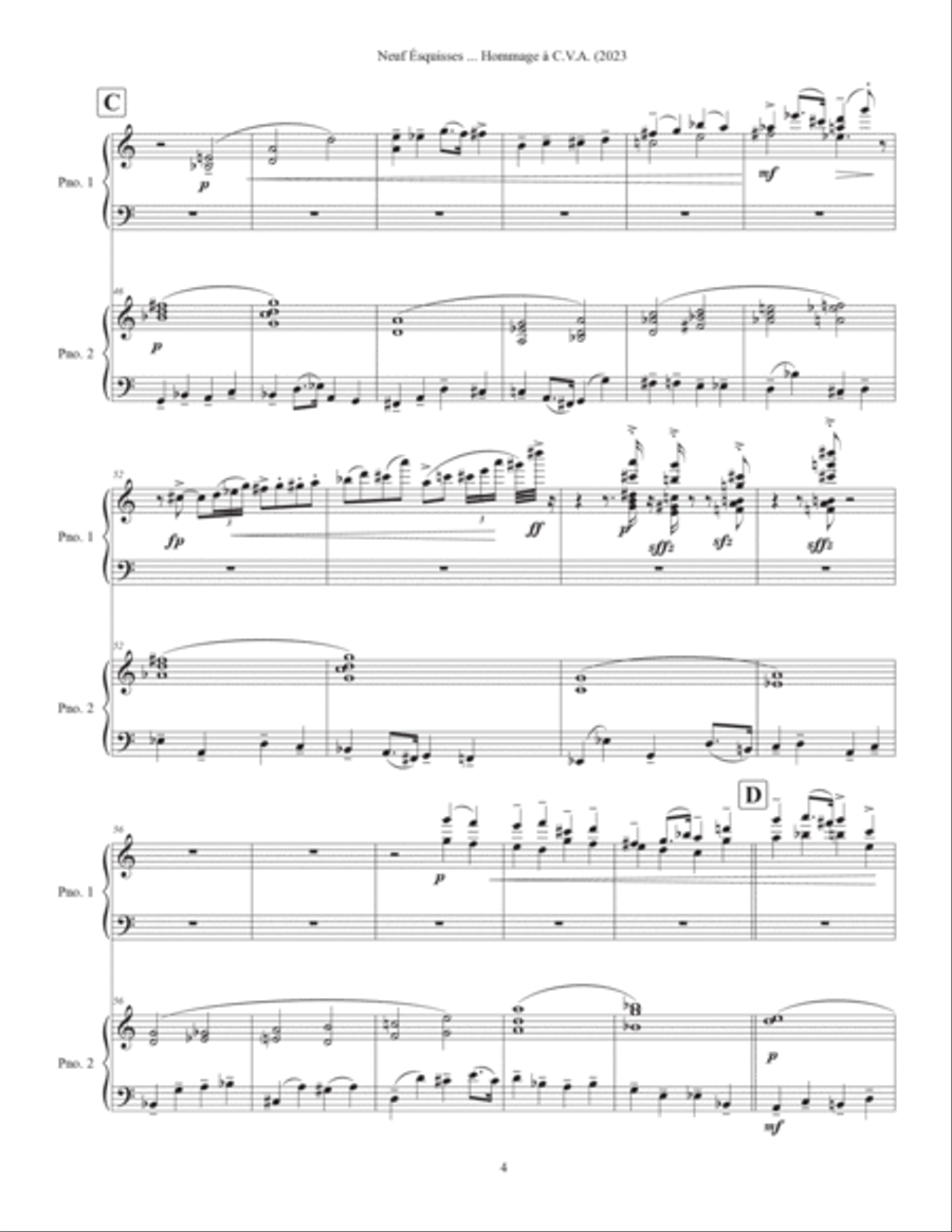 Neuf Ésquisses ... Hommage à C.V.A. (2023) Chamber Music scores gallery preview page 6