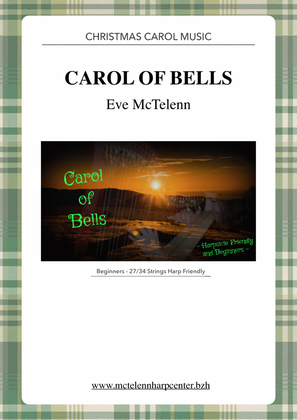 Book cover for Carol Of Bells In G - beginner & 27 String Harp | McTelenn Harp Center