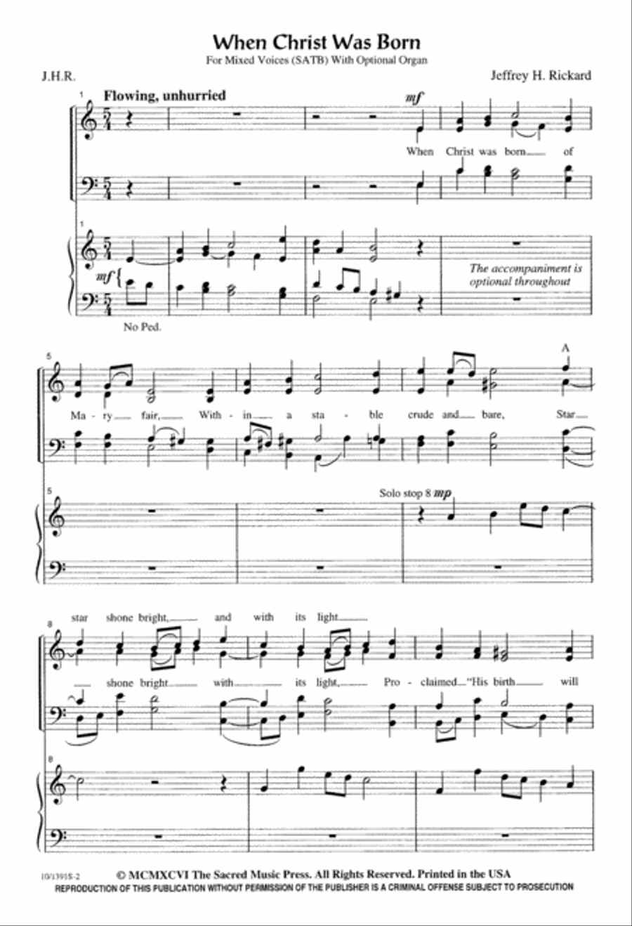 When Christ Was Born 4-Part scores gallery preview page 2