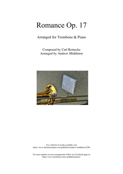 Romance Op. 17 arranged for Trombone and Piano image number null