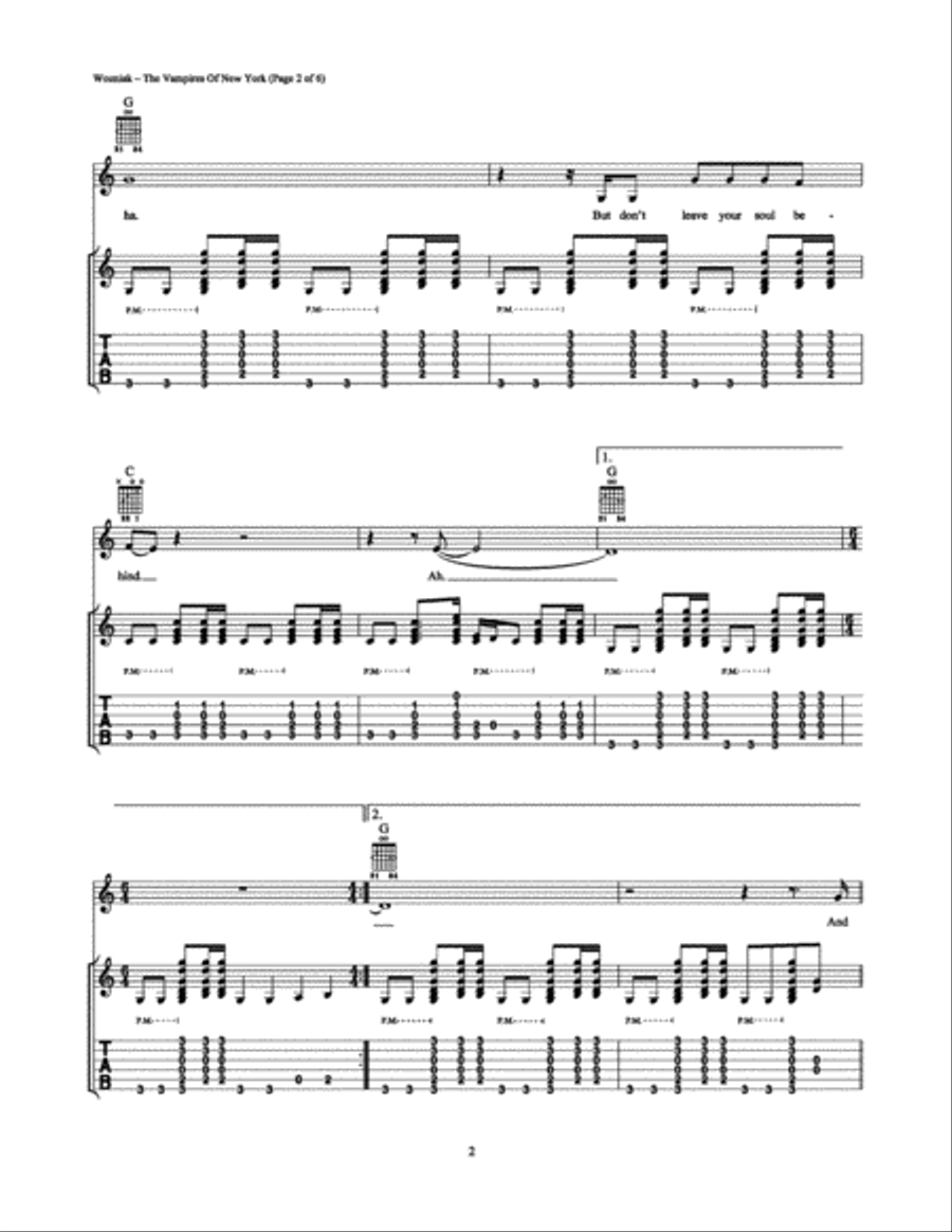 The Vampires of New York The Vampires of New York Electric Guitar scores gallery preview page 2