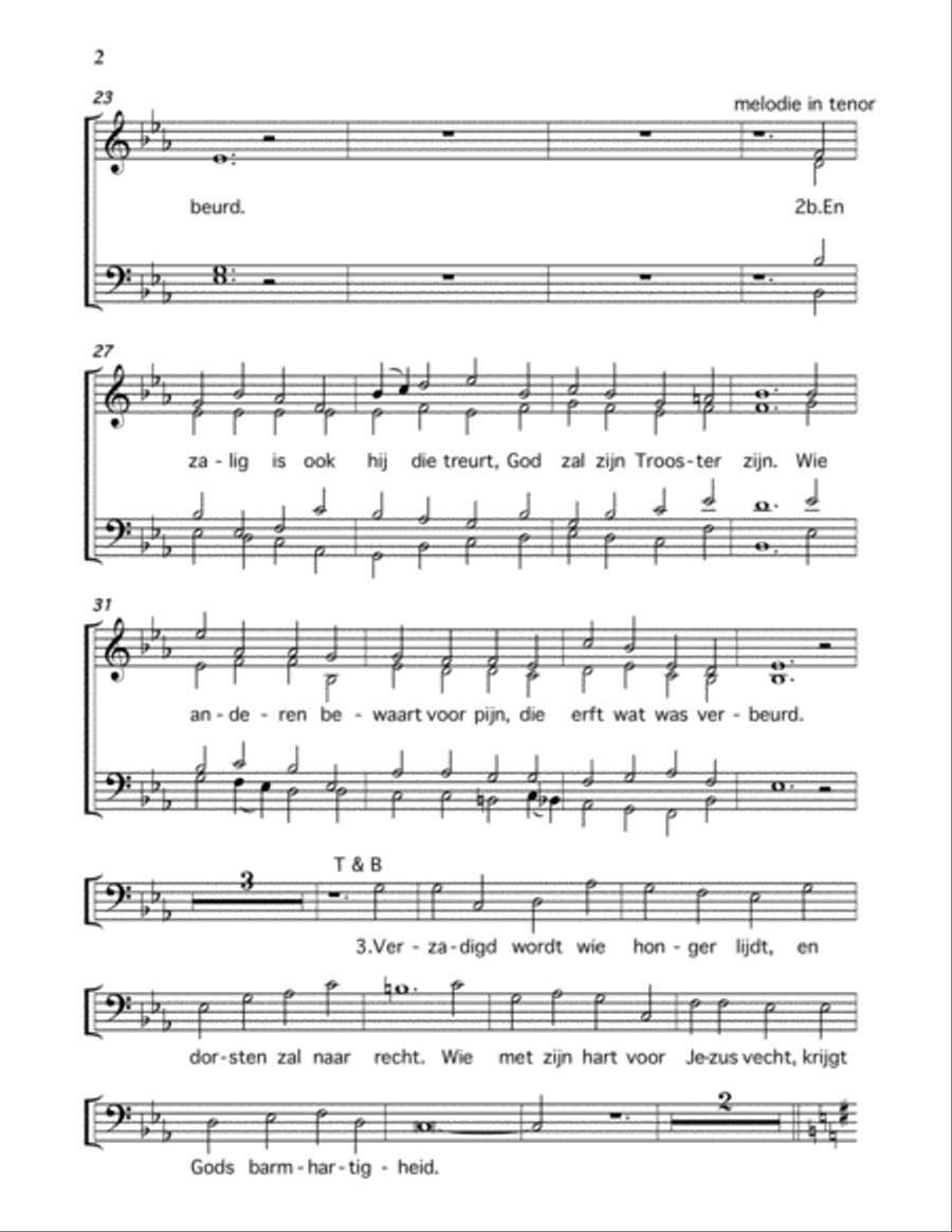 De Zaligsprekingen - Mattheus 5 4-Part scores gallery preview page 2