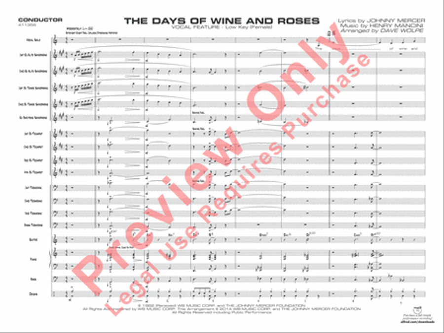 The Days of Wine and Roses Jazz Ensemble scores gallery preview page 14