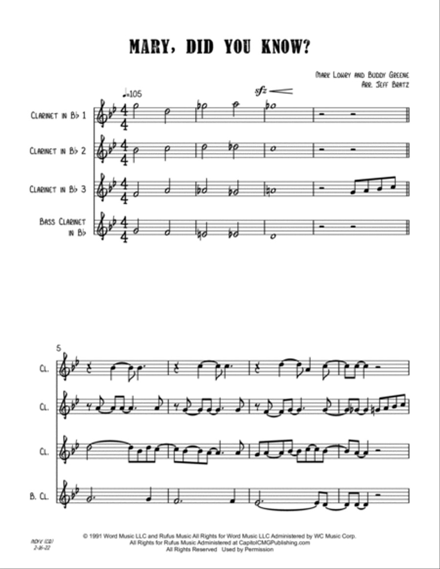 Mary, Did You Know? Mary, Did You Know? Woodwind Quartet scores gallery preview page 2