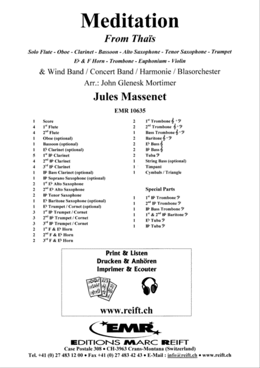Meditation From Thais Concert Band scores gallery preview page 2