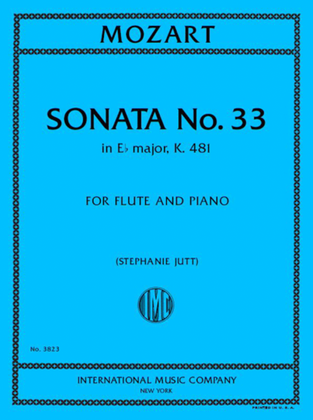 Book cover for Sonata No. 33 In E Flat Major, K. 481, For Flute And Piano