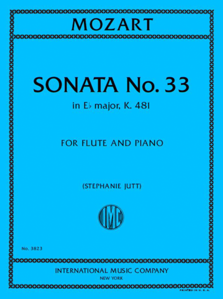 Sonata No. 33 In E Flat Major, K. 481, For Flute And Piano