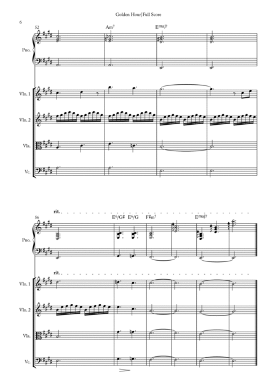 Golden Hour Golden Hour String Quartet scores gallery preview page 6