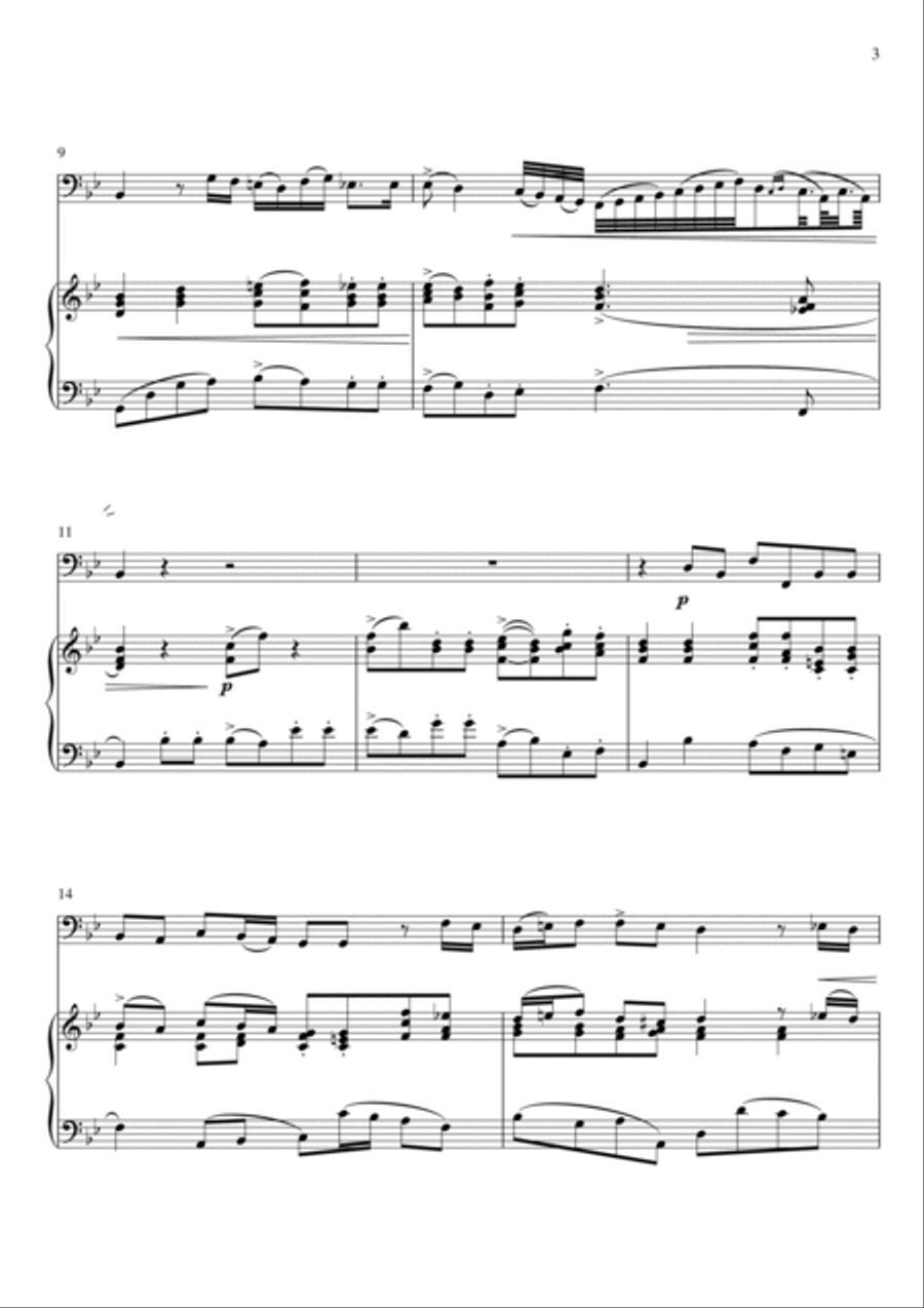 Giovanni Bononcini - Deh pi a me non v_asondete (Piano and Tuba) Small Ensemble scores gallery preview page 3
