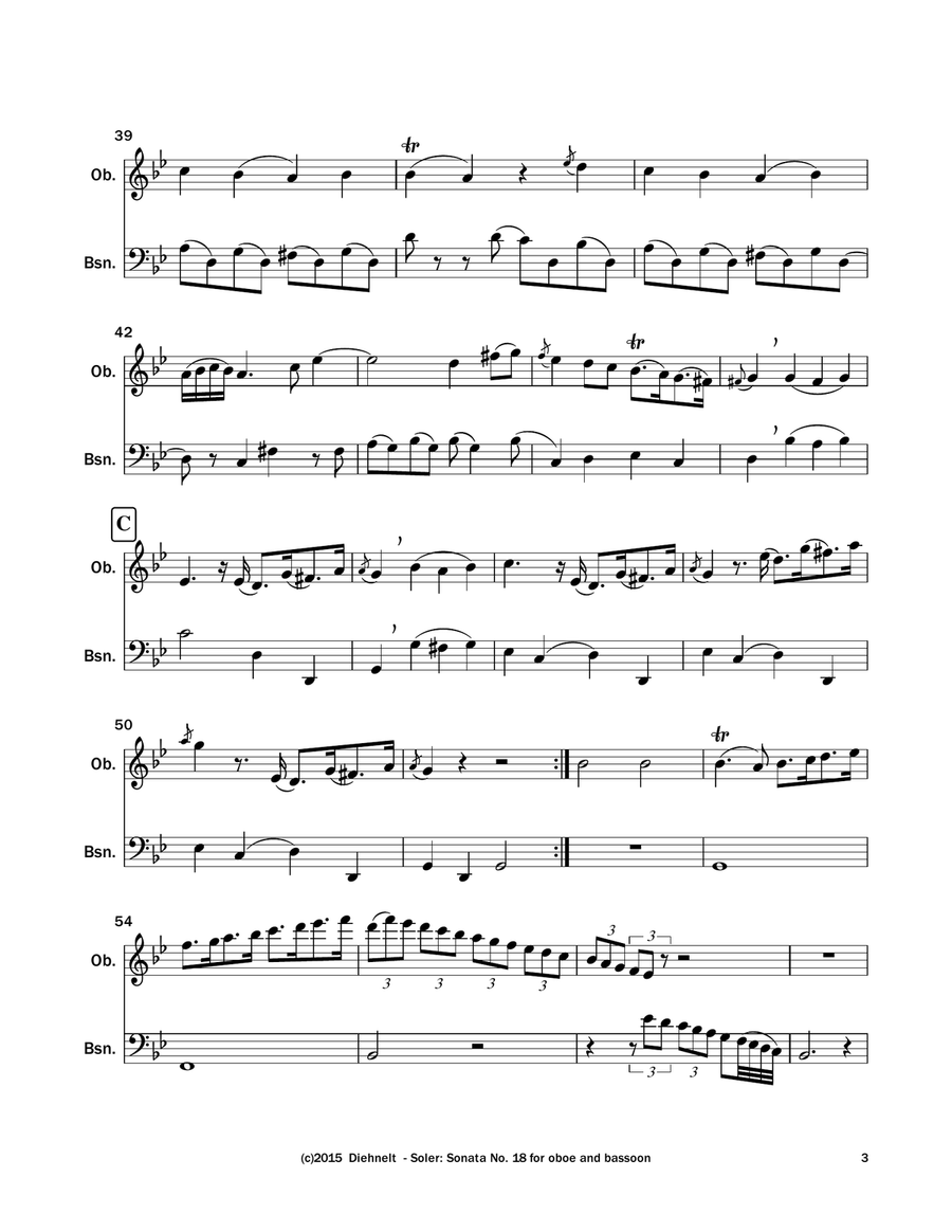 Soler: Sonata No. 18 Woodwind Duet scores gallery preview page 4
