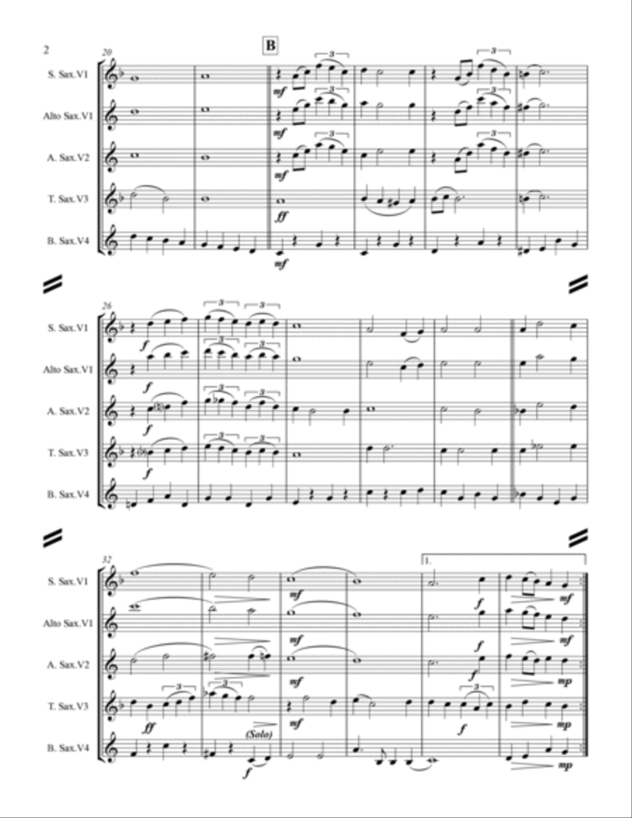 White Christmas Saxophone Quartet scores gallery preview page 3