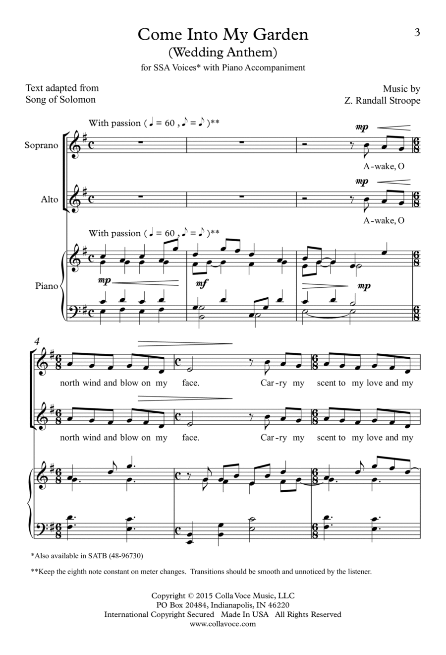 Come Into My Garden Come Into My Garden SSA scores gallery preview page 1