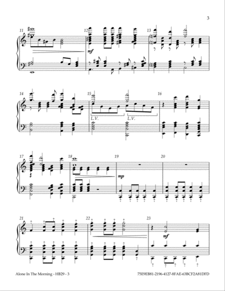 Alone In The Morning Handbell Choir scores gallery preview page 3