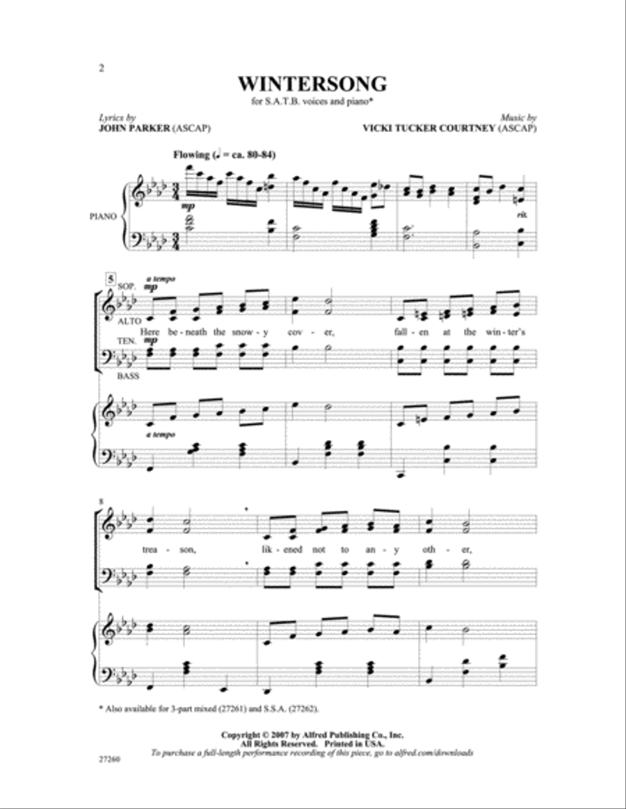 WinterSong 4-Part scores gallery preview page 2