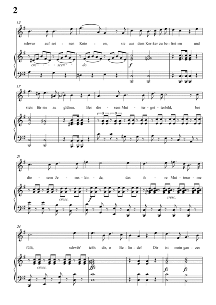 Schubert-Die Nonne in G D.208,for Vocal and Piano Voice scores gallery preview page 3
