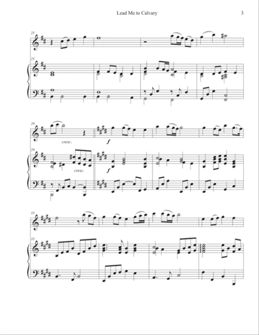 Lead Me to Calvary (Violin-Piano) Violin Solo scores gallery preview page 3