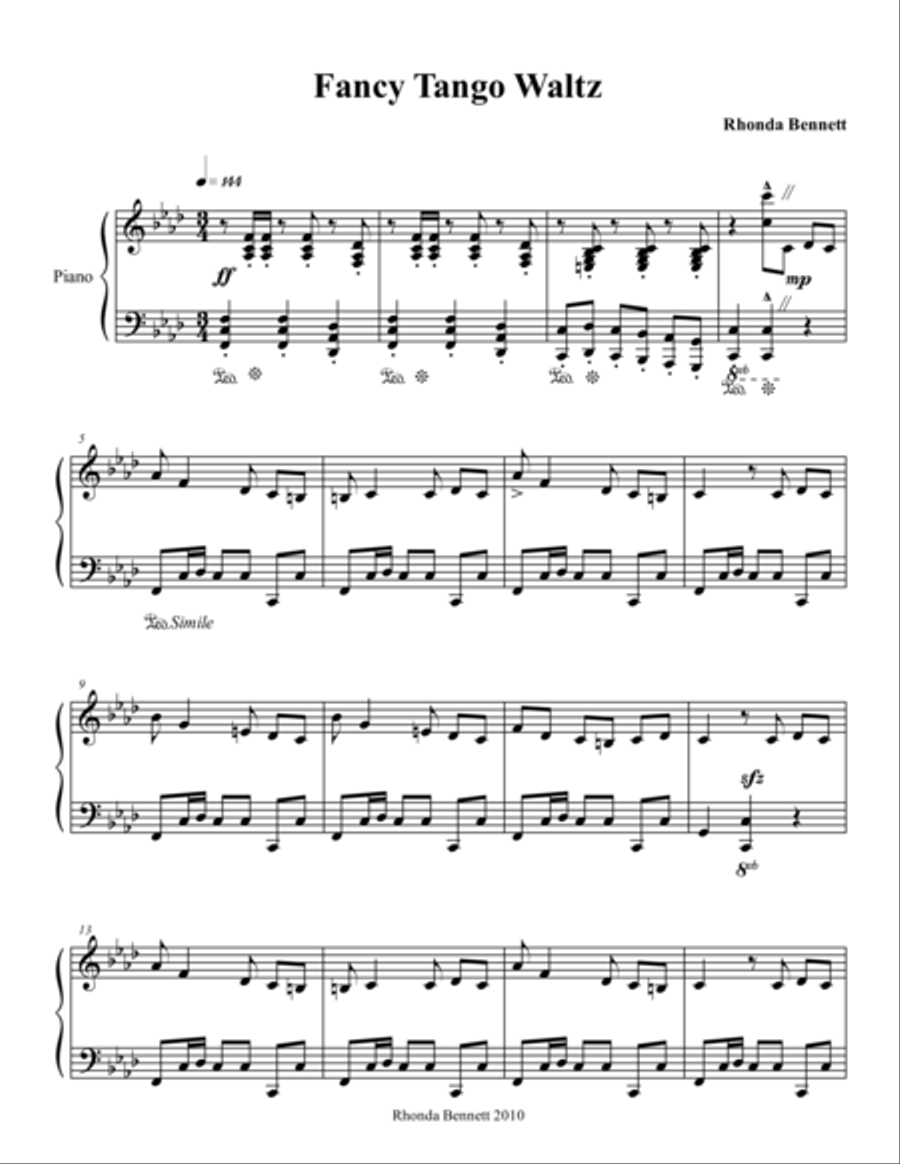 Fancy Tango Waltz Piano Solo scores gallery preview page 1