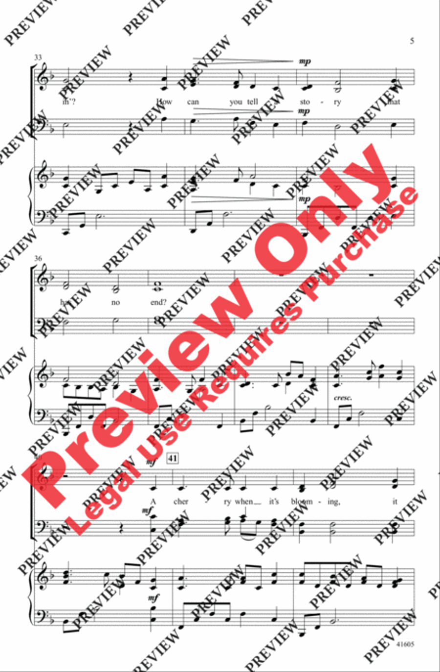 I Gave My Love a Cherry I Gave My Love a Cherry 4-Part scores gallery preview page 5