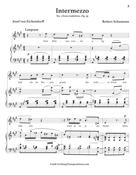 Liederkreis, Op. 39 (High key no. 2)