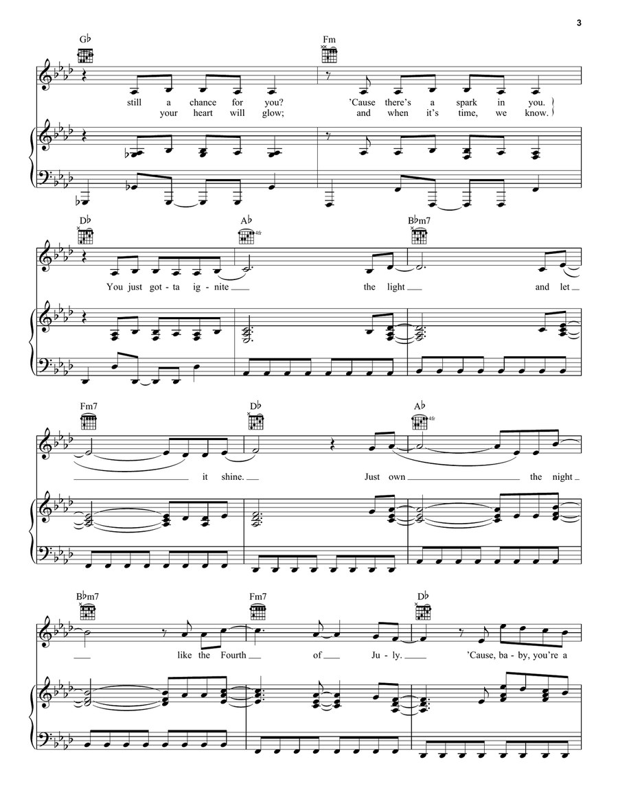 Firework Piano, Vocal, Guitar scores gallery preview page 3