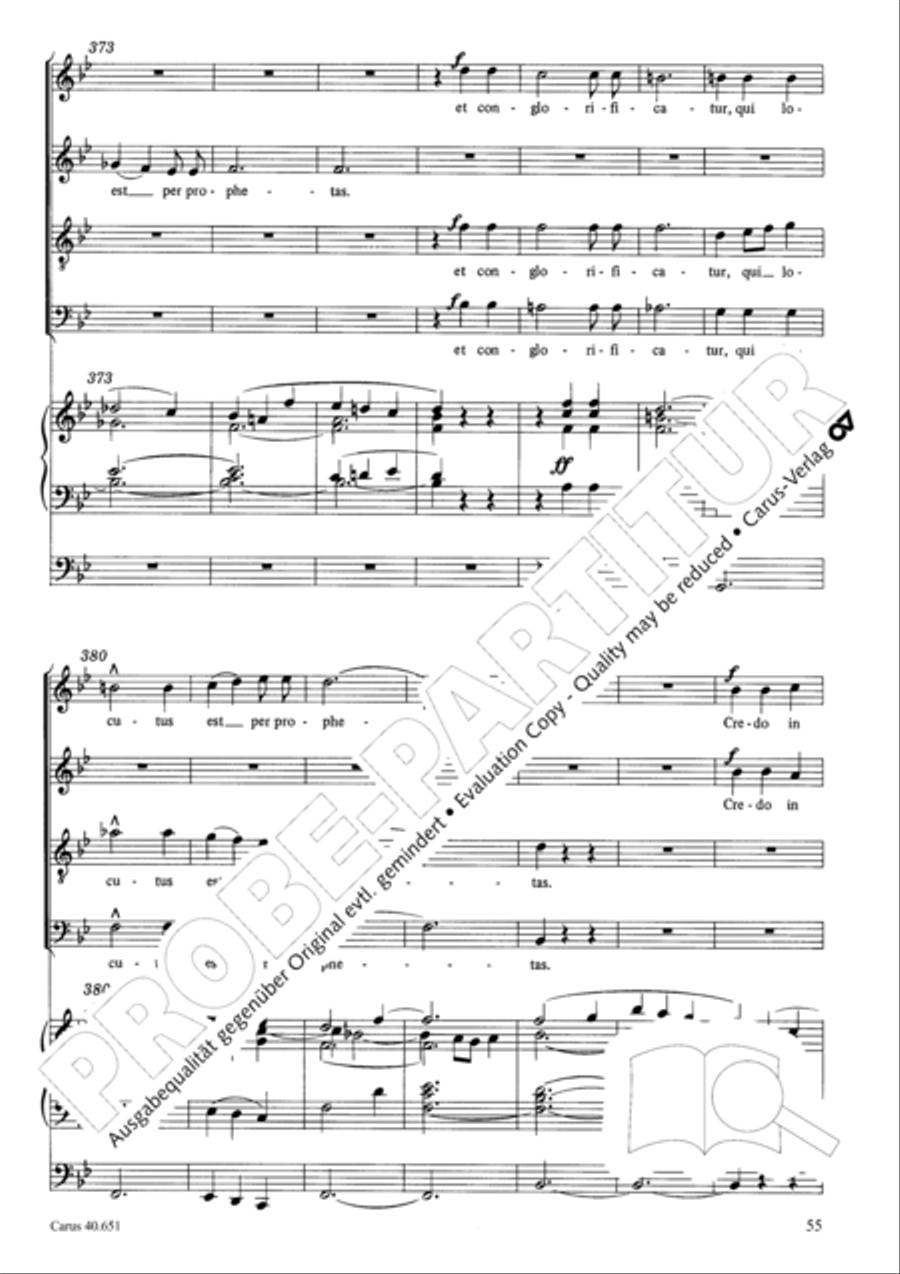 Mass in D Major (Missa in D) 4-Part scores gallery preview page 64