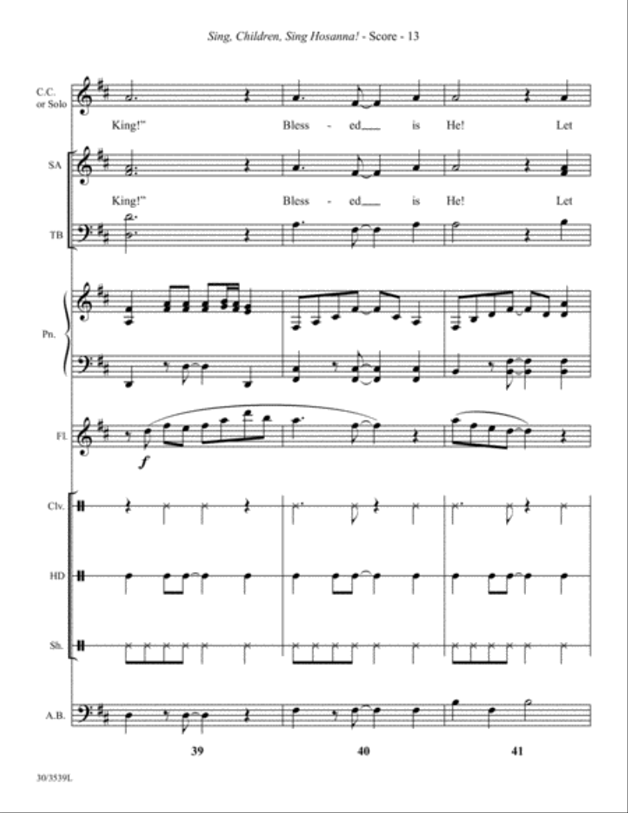 Sing, Children, Sing Hosanna! - Instrumental Ensemble Score and Parts Choir scores gallery preview page 14