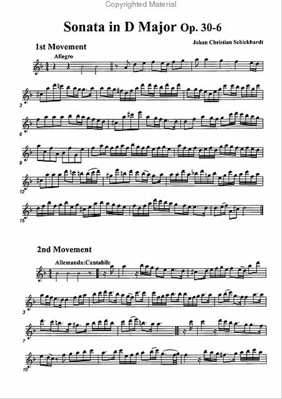 Sonata D minor, Op. 30-6 Sonata D minor, Op. 30-6 Alto Recorder scores gallery preview page 2