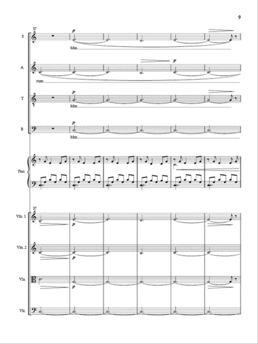 Ecce Novum (Full Score and Instrumental Parts) Divisi scores gallery preview page 8