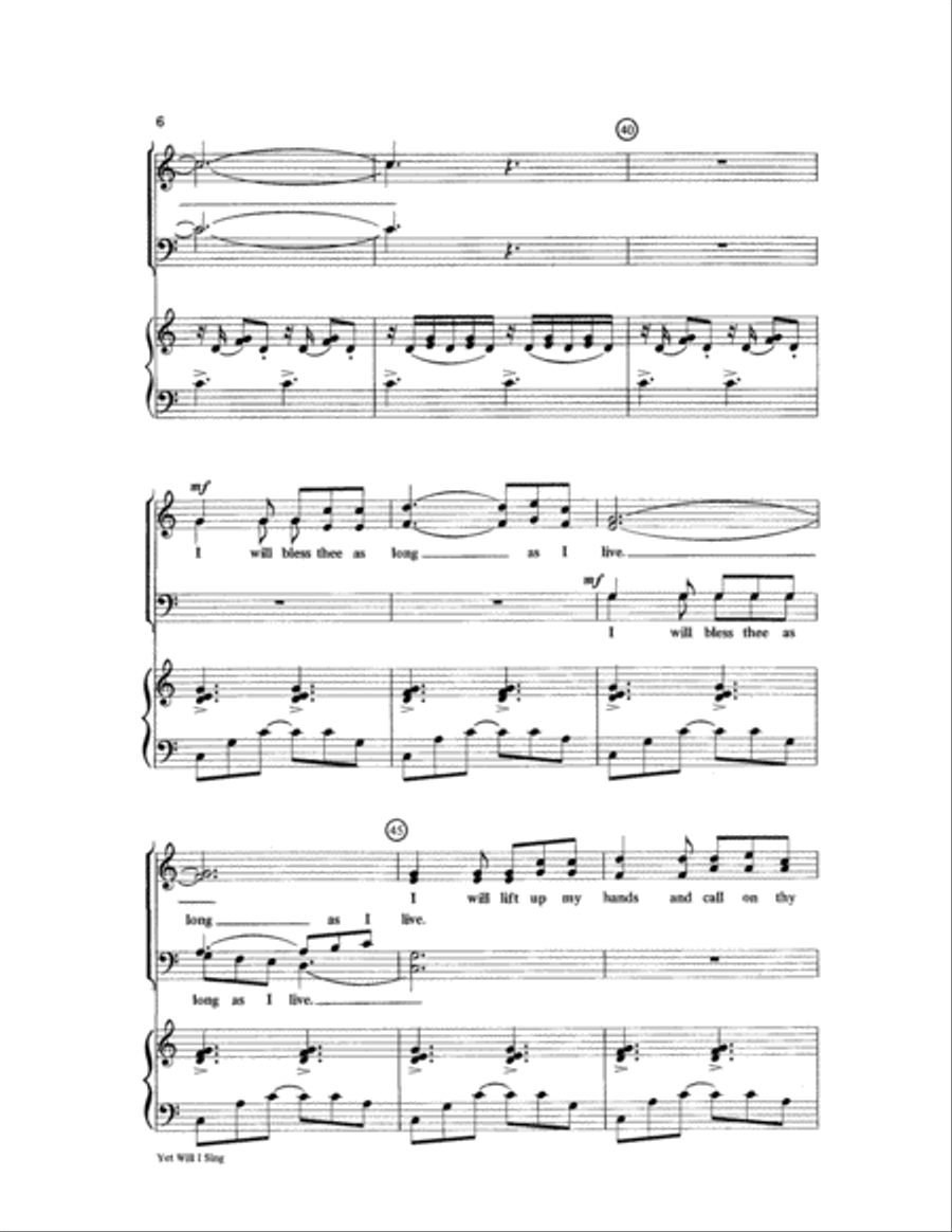 Yet Will I Sing 4-Part scores gallery preview page 6