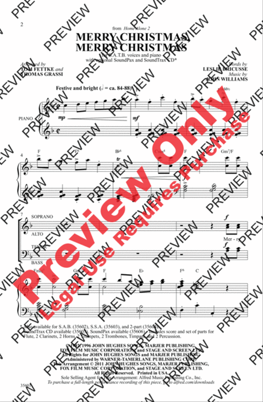 Merry Christmas, Merry Christmas 4-Part scores gallery preview page 2