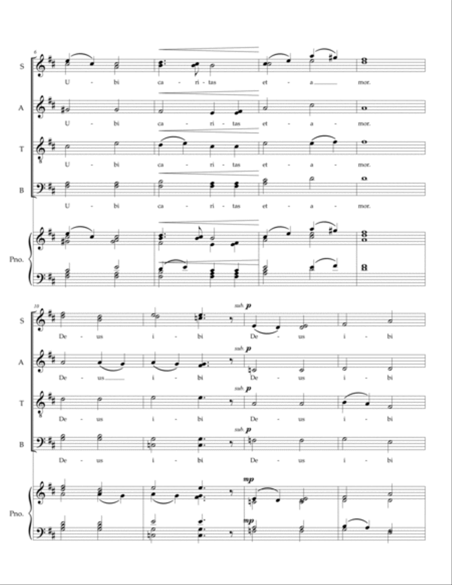 Ubi Caritas (where there is charity and love) 4-Part scores gallery preview page 4