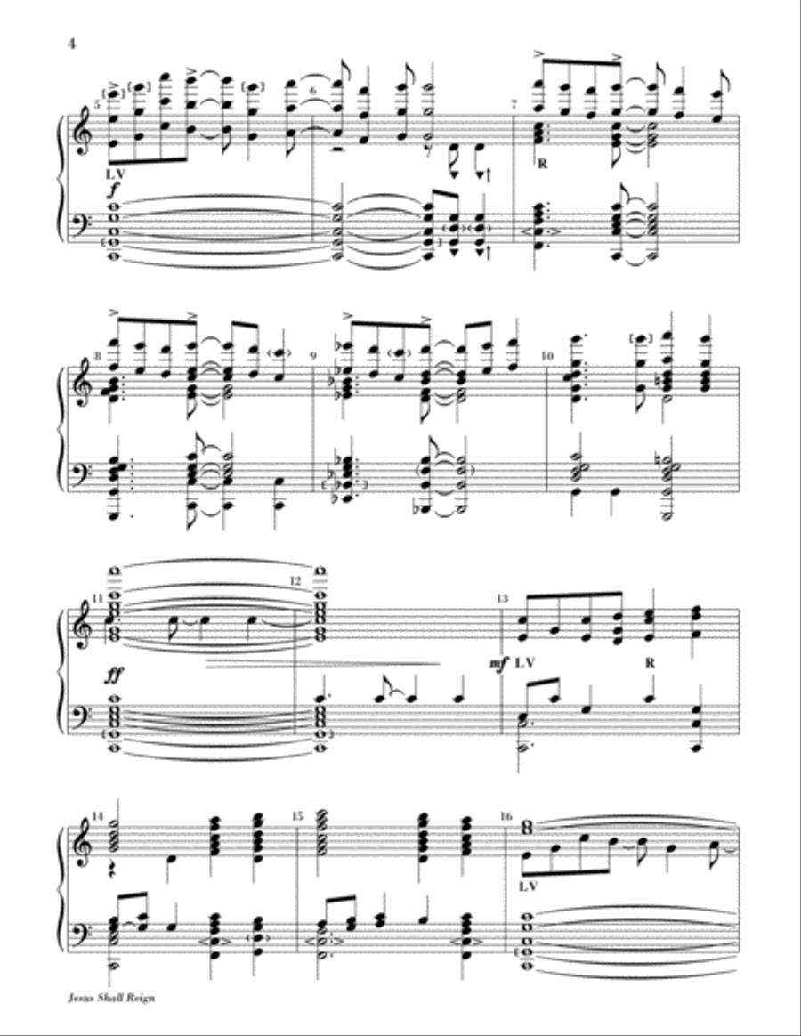 Jesus Shall Reign 5-Octaves scores gallery preview page 3