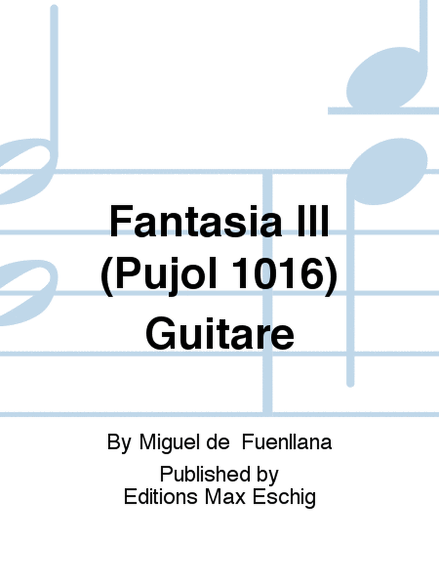 Fantasia III (Pujol 1016) Guitare