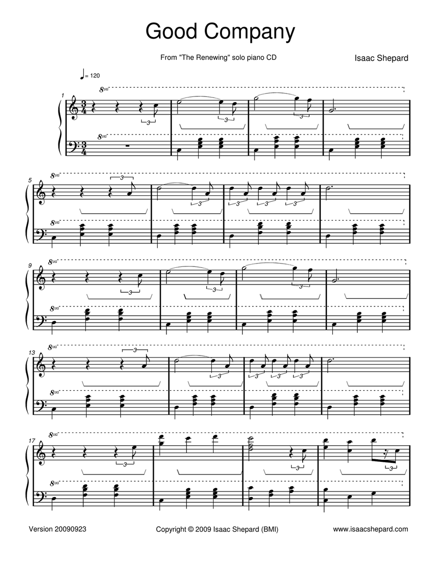 Good Company Piano Solo scores gallery preview page 1