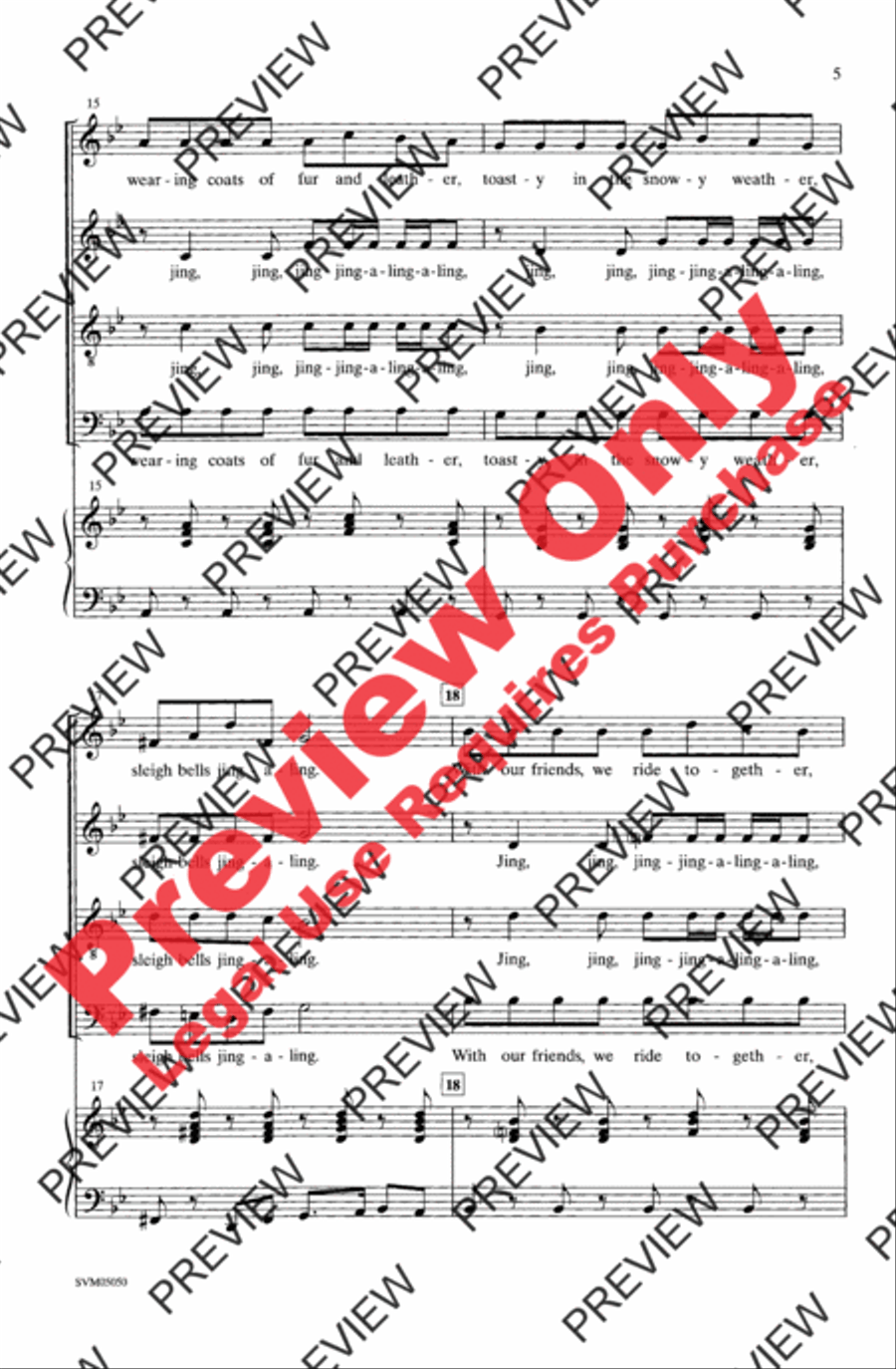 Sleigh Bells 4-Part scores gallery preview page 5